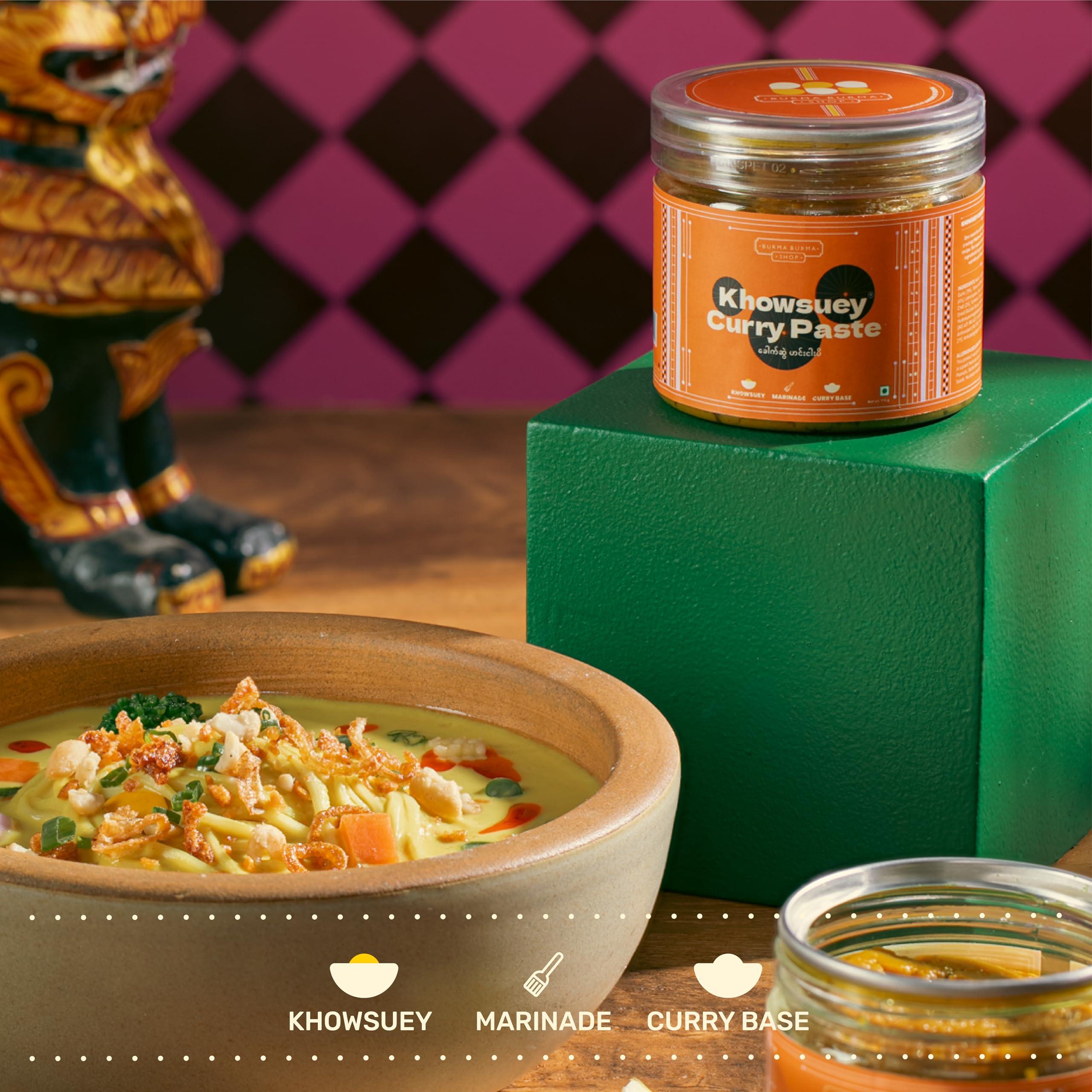 BURMA BURMA Burma Burma Khowsuey Curry Paste - 175 Gms | Authentic Burmese Ready-to-Cook Restaurant Style Khow Suey Paste | 3 Step Cook 100% Vegan & Gluten-Free | Serves 4-5 (Pack of 1)