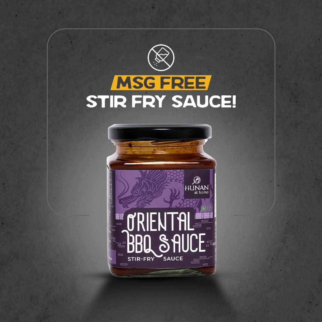 Hunan at Home Hunan at Home Tangy Sweet Oriental BBQ Stir Fry Sauce (250 Gms) No MSG, 100% Vegetarian, Ideal for Stir Fries, Sizzlers, Noodles, Marinade, Dip, Dressing, Used in Korean, Thai and Chinese Cooking