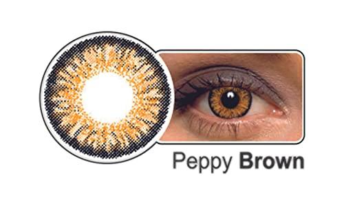 CELEBRATION COLORS Celebration Color Yearly Coloured Contact Lenses 1 Pair (Peppy Brown,-15.50)