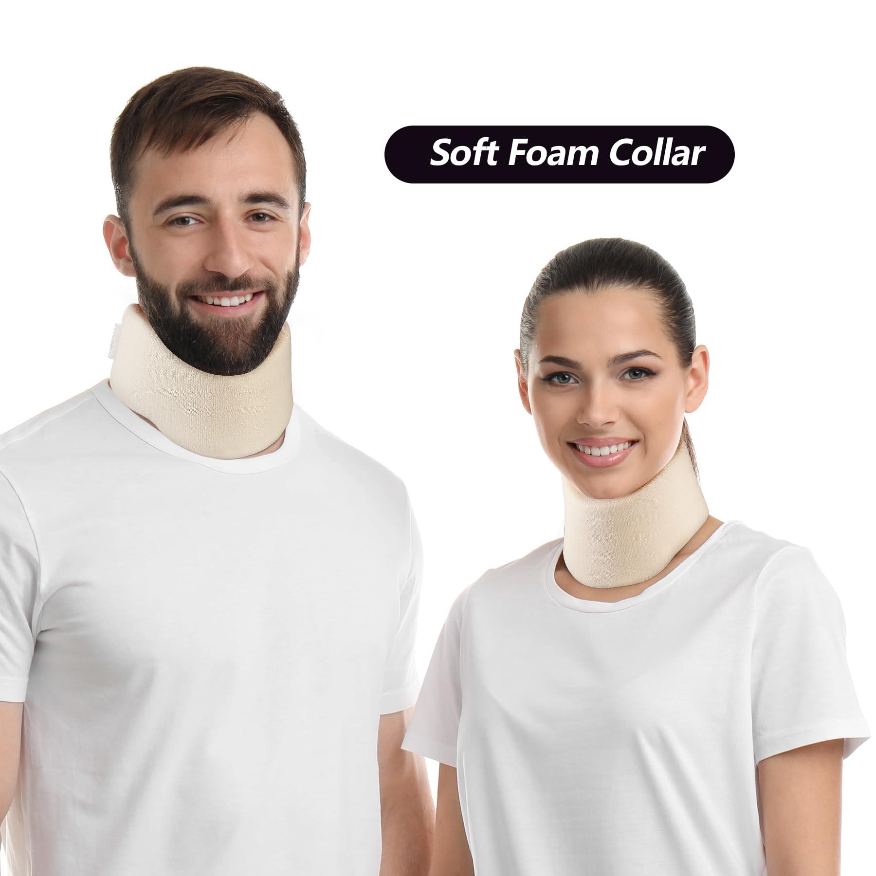 Cozyhealth Soft Foam Neck Brace Universal Cervical Collar, Adjustable Neck Support Brace for Sleeping - Relieves Neck Pain and Spine Pressure, Neck Collar After Whiplash or Injury (2.5\" Depth Collar, L)