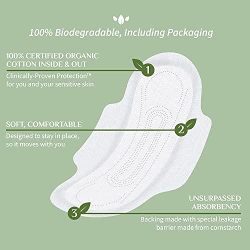 Organyc Organyc 100% Organic Cotton Pads for Bladder Leaks, Overnight, 10 Count