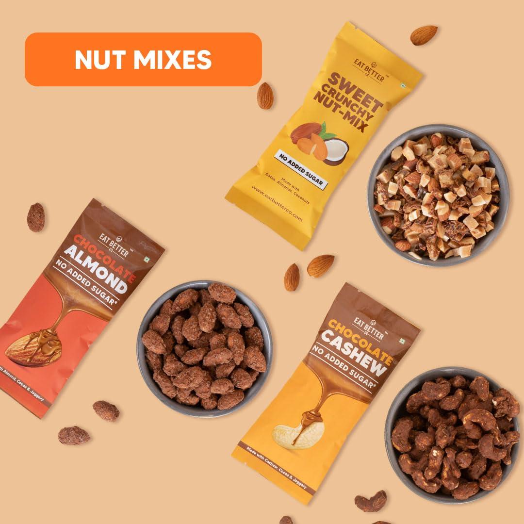 EAT BETTER CO Eat Better Co - Ultimate Snack Box -12 Healthy Snacks - Roasted Namkeens, Dry-Fruit Laddoos - No Added Sugar - Chocolate Coated Nuts & more - As Seen on Shark Tank India