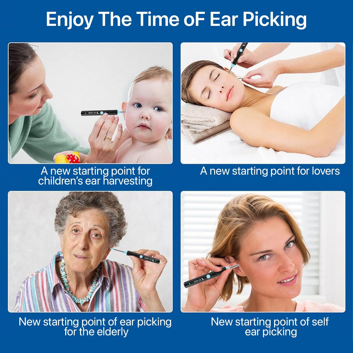 DR VAKU Dr Vaku Earocam Earwax Removal Tool Kit with HD Camera Wifi Connection & 6 LED Lights Endoscope Tool Ear Cleaner for iOS & Android + 10 Silicone Tips Free