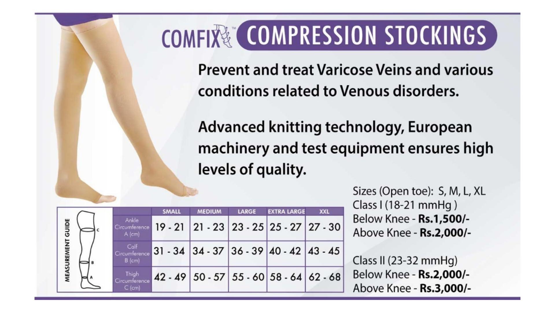 Hochste Hochste Comfix Compression Stockings Class II Below Knee for Men and Women (MEDIUM)