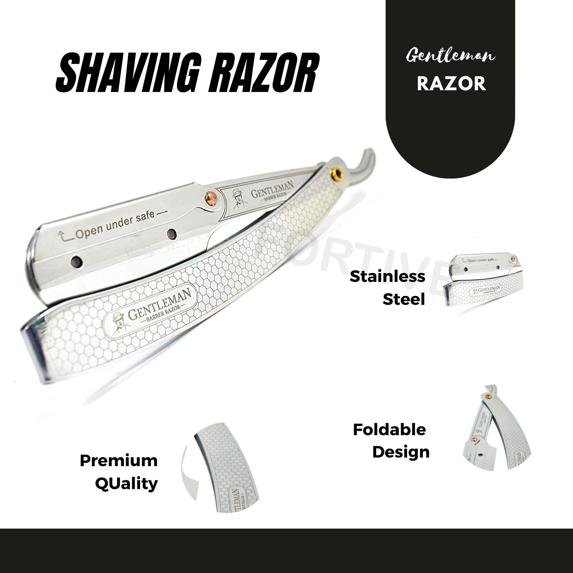 Fortive Fortive Gentlem Shaving Razor Stainless Steel Straight Edge Barber Razor For Men Well Balanced Sliding Style Weight (FREE Blade Inside)