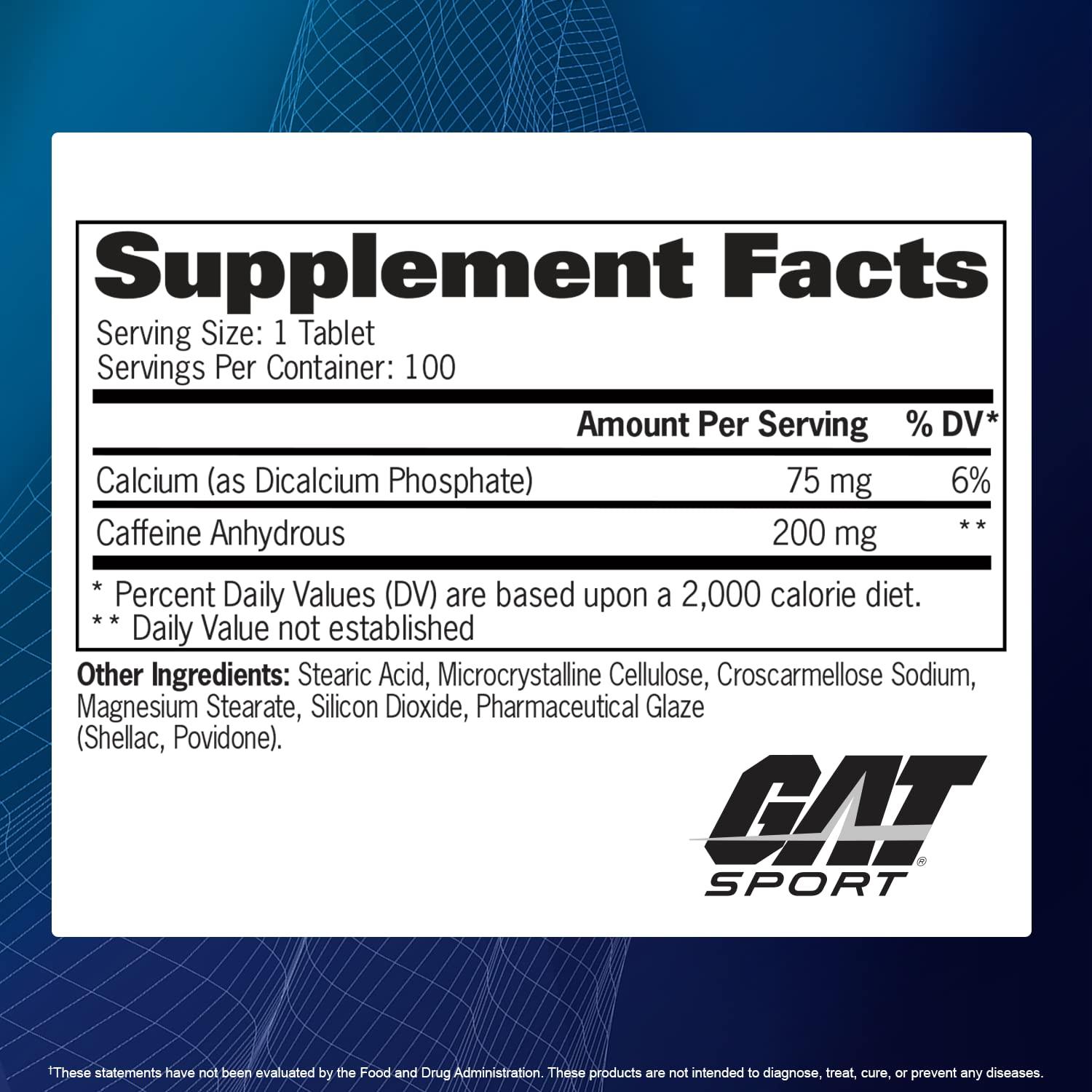 GAT SPORT GAT Caffeine - 100 Tablets