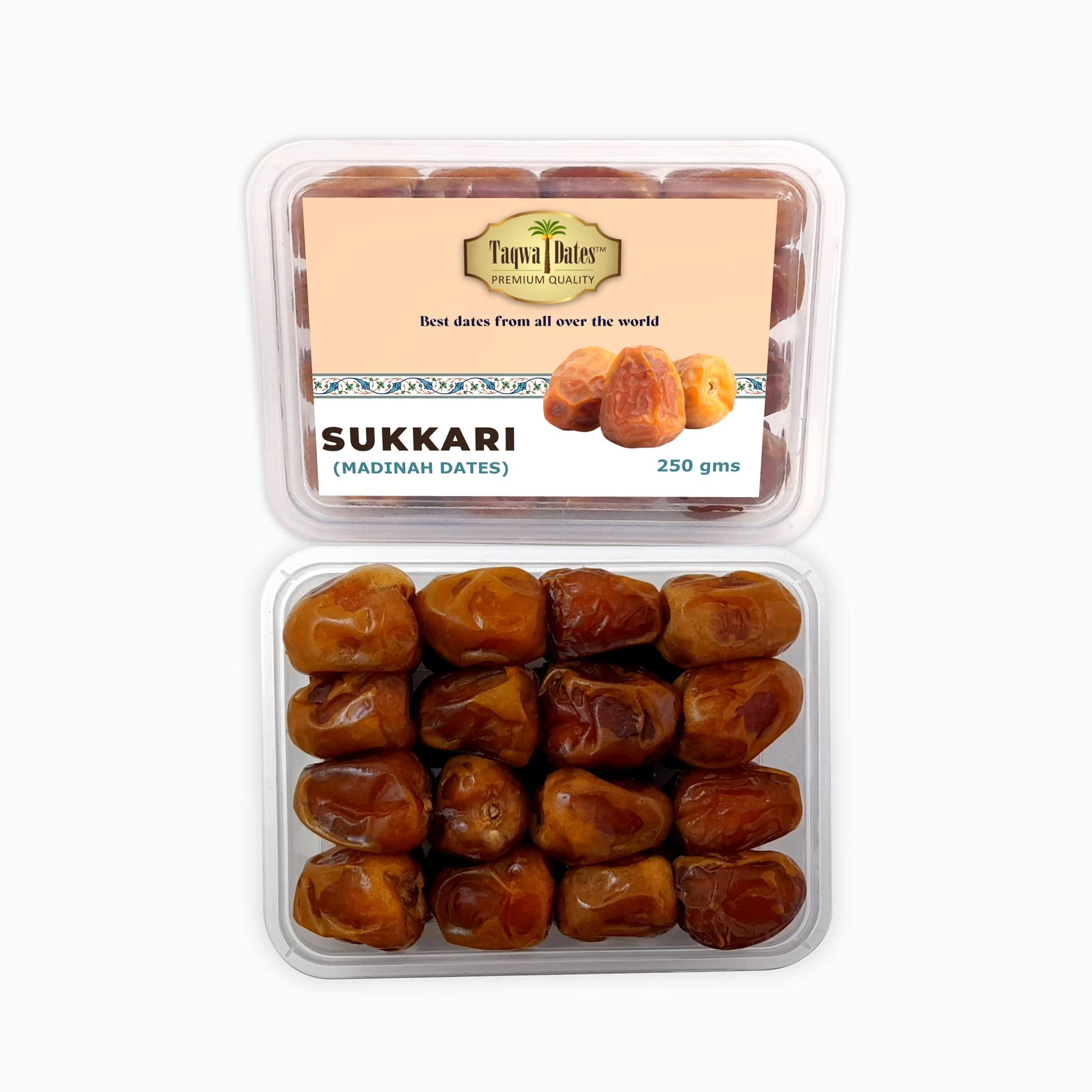Taqwadates-Premium Quality Taqwa Dates Sukkari Madinah Wet Khajoor Fruit (250 gm) (Pack of 3)