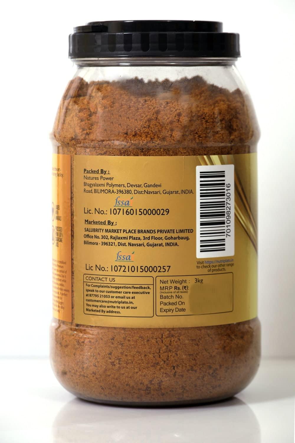 Nutriplato Nutriplato Jaggery | Gur Powder Premium Jar, 3 Kg