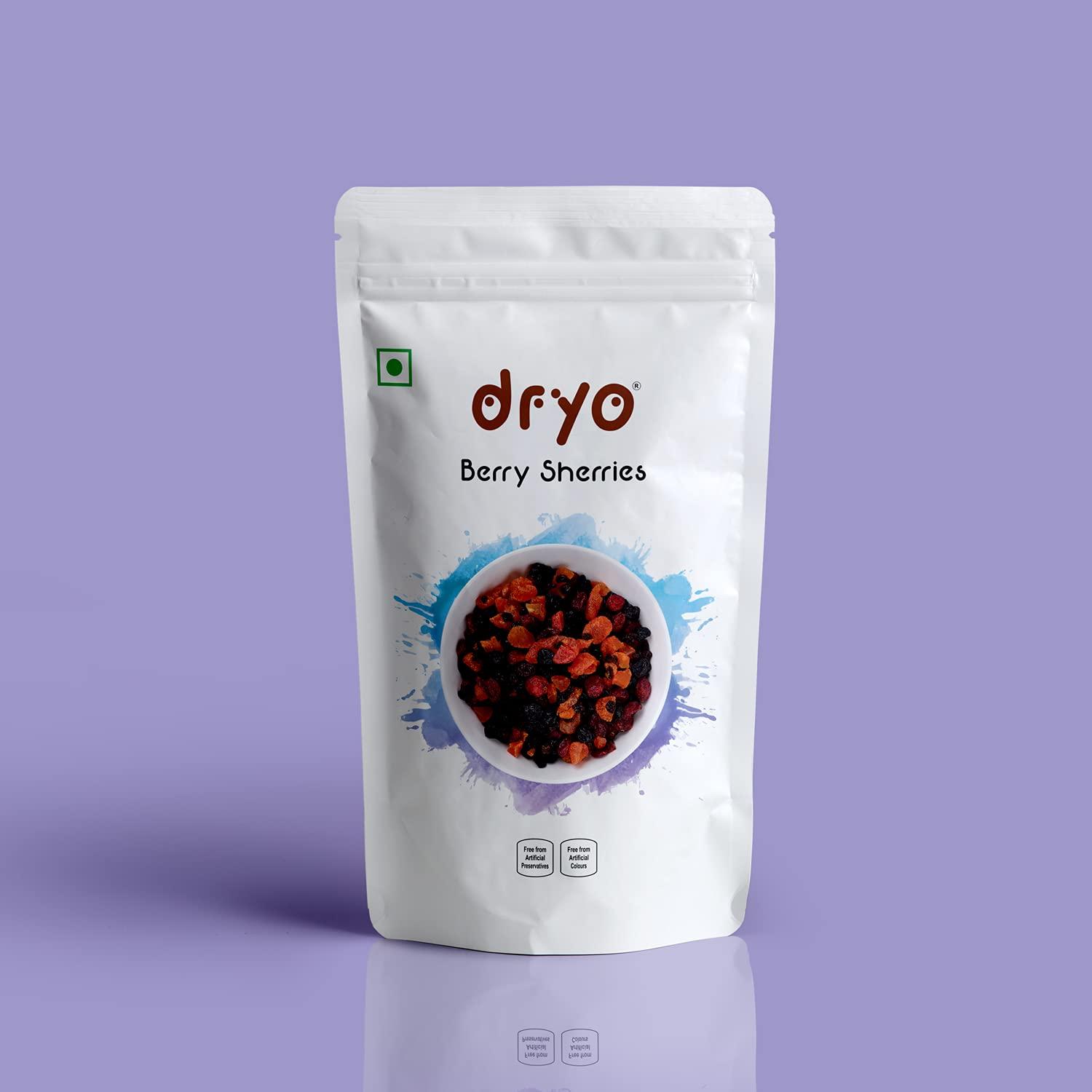 dryo Dryo Healthy Snack Berries Sherries Mix Dried Berries (Cranberries, Blueberries, Strawberries, Black Currants) for Kids and Adult (Pack of 1) - 200 g