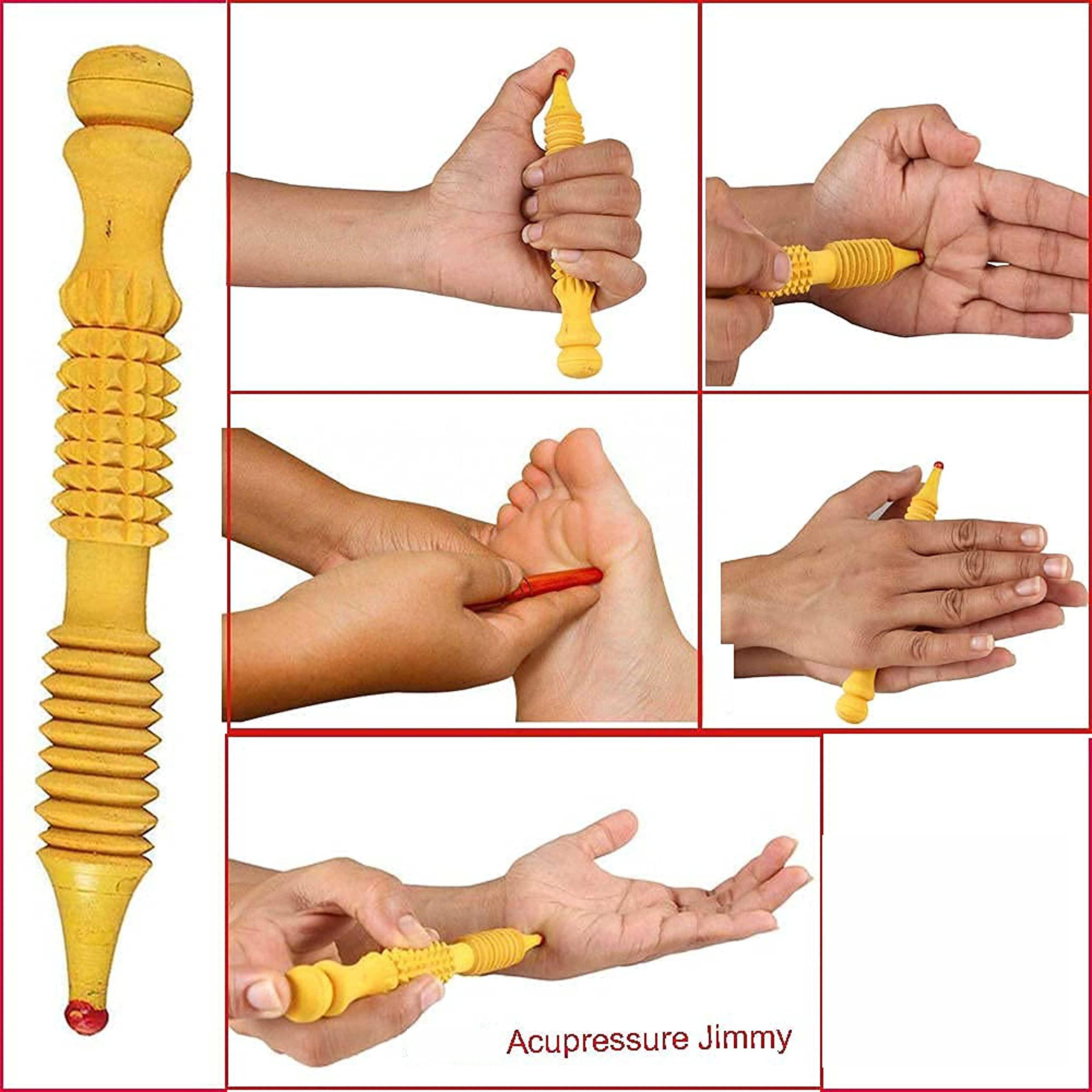 NETCLUB NETCLUB Yoga Paduka Magnetic/Wooden Kerala Roller/Finger Massager/Sujok Finger Ring/Thumb Pressure/Wooden Ball/Wooden Ball/Hand Exercises/Mini roller/Sujok Ball Combo Kit Massager