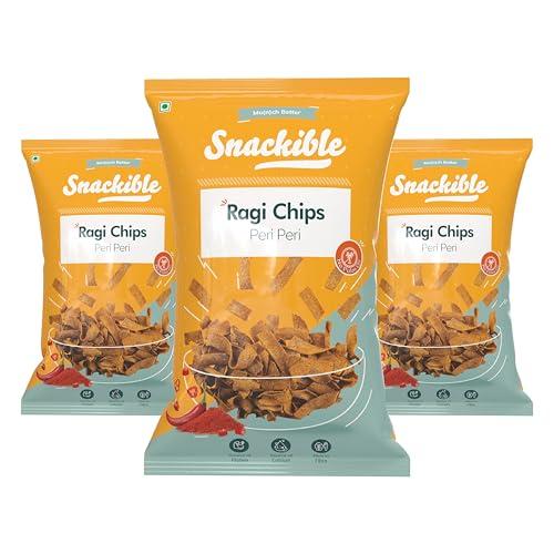 Snackible MU(N)CH BETTER Snackible MU(N) CH BETTER Peri Peri Ragi Chips-55Gm (Pack Of 3)