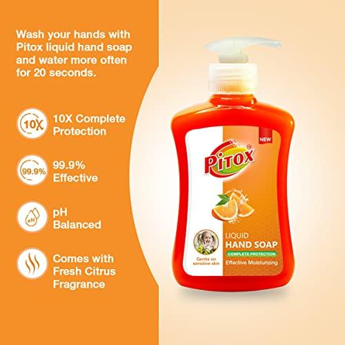 Pitox Pitox liquid Hand Soap (Pack of 3-200ml each) | Moisturizing Hand Wash | Soft on Hands