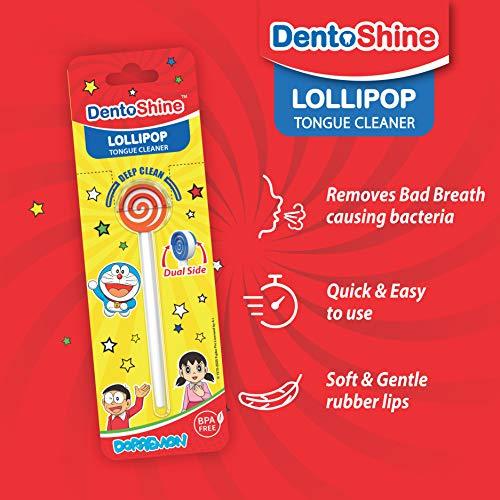 DentoShine DentoShine Oral Care Combo Ages 2+ (Sticky Toothbrush for Kids + Lollipop Tongue Cleaner + Flavored Toothpaste 80 g x 2) (Mango & Strawberry)