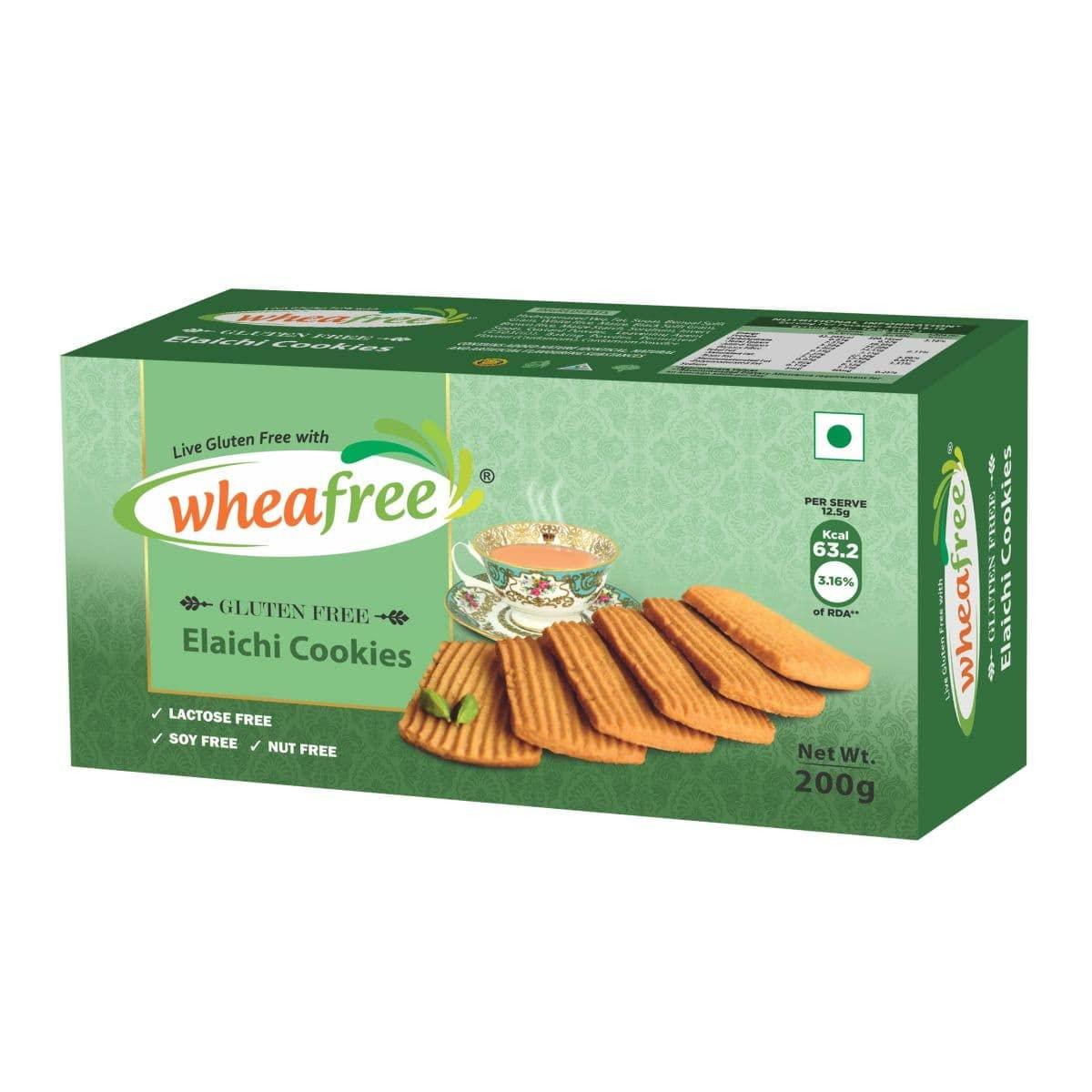 wheafree Wheafree Gluten Free Elaichi Cookie 200g Pack | Lactose Free | No Maida | Best Tea Time Snacks | 100% Vegetarian and Wholesome Ingredients