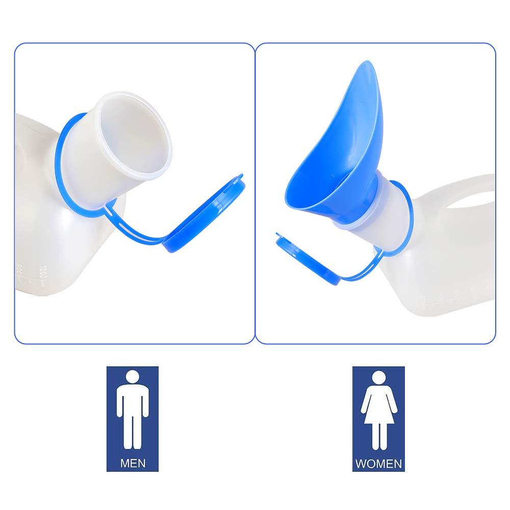 piliwl Car Unisex Potty Urinal, Men and Women urinals, with lid and Funnel, car Toilet Mobile Toilet Portable Outdoor Travel Urinal, Unisex Universal Emergency Urinal
