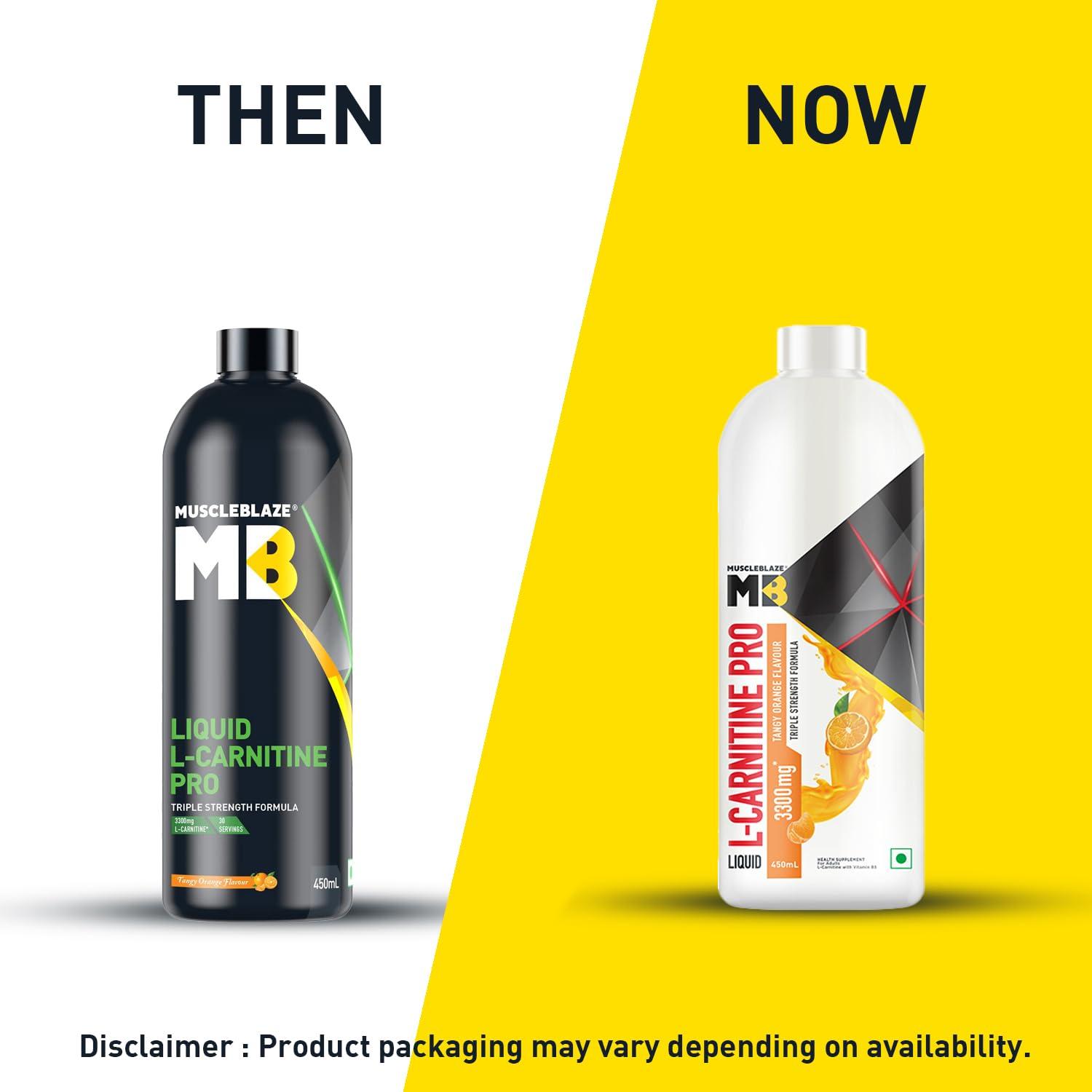 MuscleBlaze MuscleBlaze Liquid L-Carnitine PRO (Tangy Orange, 450ml) | Triple Strength Formula | 3300mg L- Carnitine