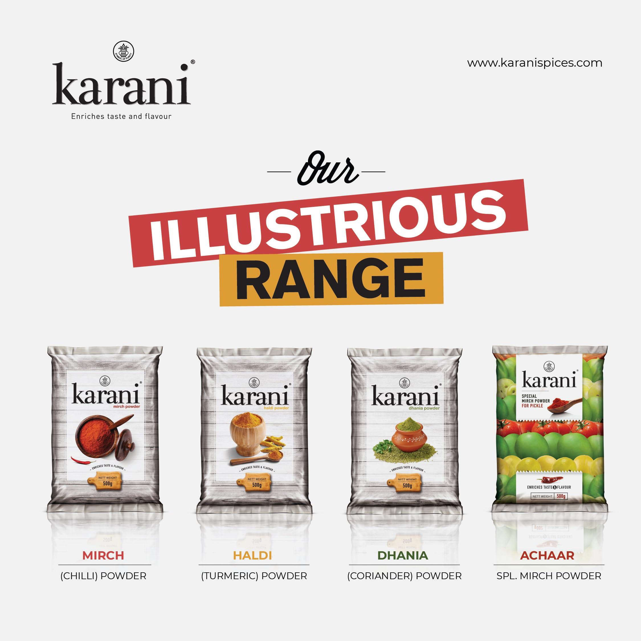 Karani Aachar Spl Mirch Powder | Chilli Powder for Pickles | Chilli Powder Made With Byadgi and Warangal Bamboo Chilli - No Added Flavour, Colour or Preservatives - 1.5 Kg (Pack of 3 - Each 500 Gms)