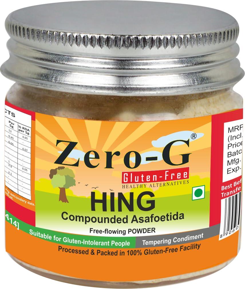 ZERO - G Zero-G Gluten Free Pure Hing (2 Pack combo) - Asafoetida Powder | Hing Powder | Strong Aromatic Hing | Free Flowing | Pure and Natural Hing - 50 Gram Each
