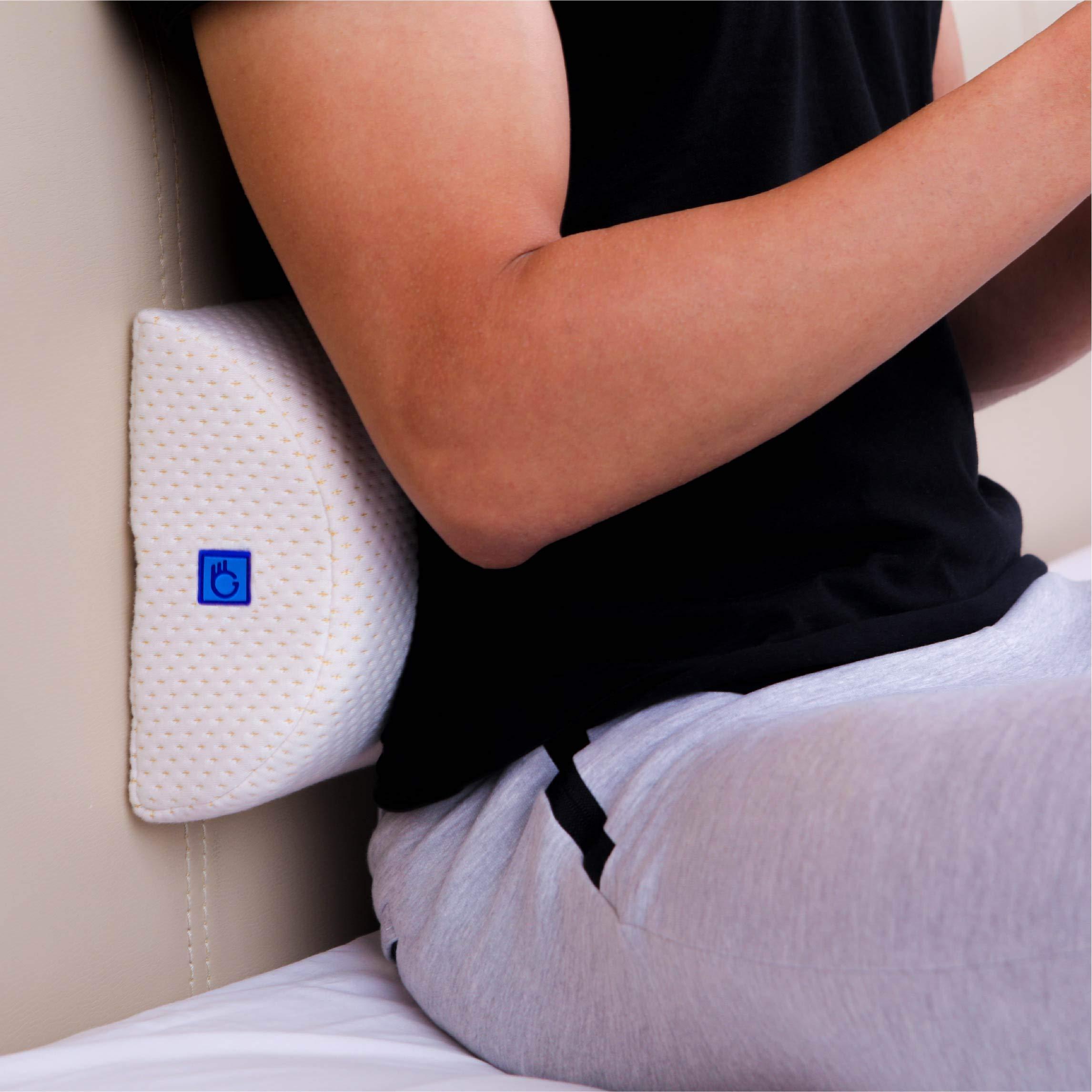 Back Good Back Good Posture Wise D-Shaped Lumbar roll for Back Pain & Lower Back Support (White)