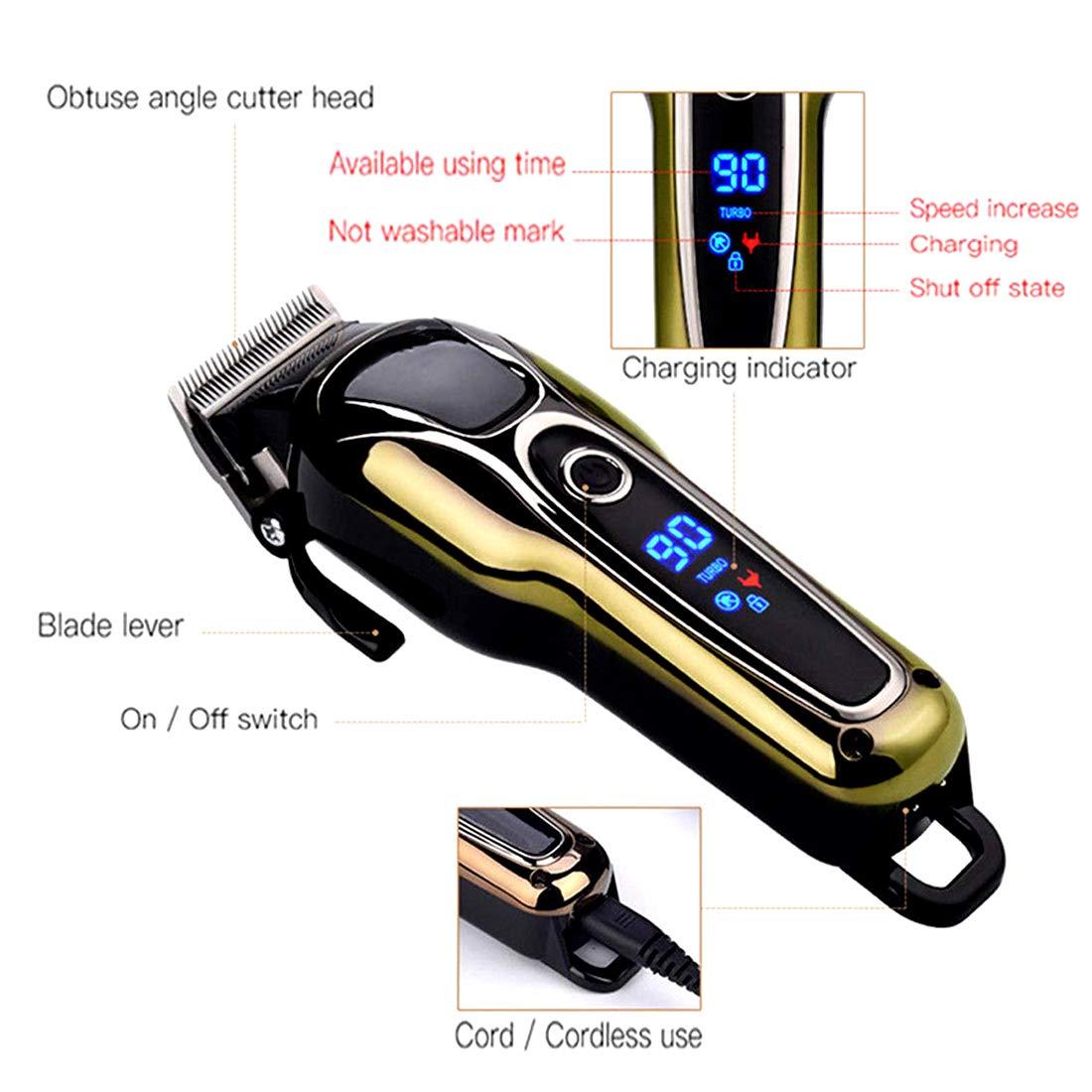 OSL OSL AC-DC Rechargeable Kemeii Cordless & Corded Waterproof Professional Hair Clipper Beard Mustache Trimmer Powerful Electric Razor for Men With LED Display Multicolor (6 Month Warranty)