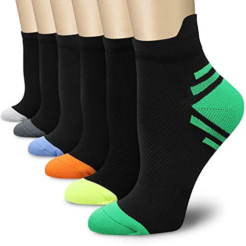 CHARMKING CHARMKING Compression Socks for Women & Men Circulation 15-20 mmHg is Best for Athletic Running Cycling Nurse Daily Wear, 09 Grey/Green, Small-Medium