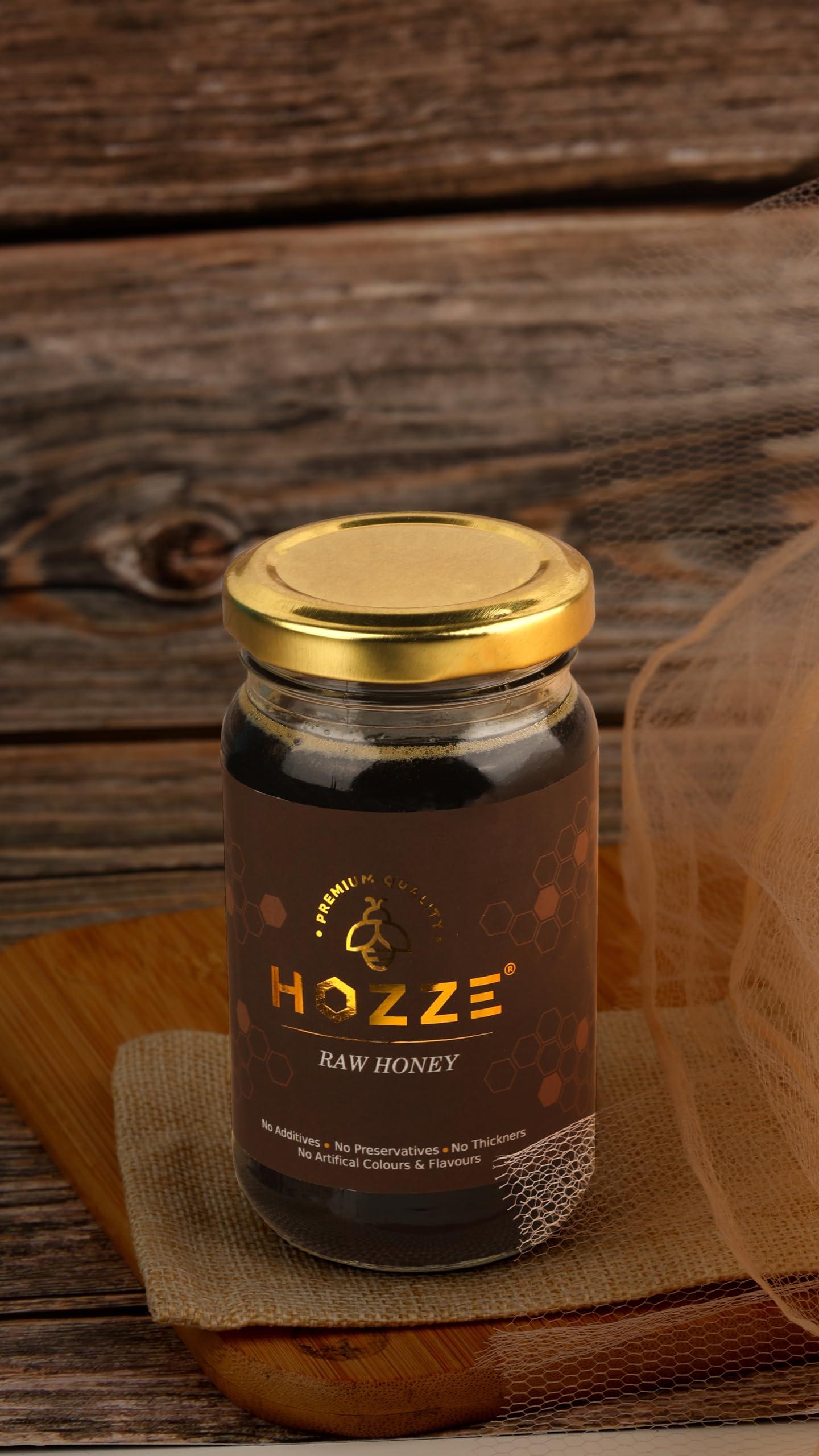Hozze Hozze Raw Honey - 100% Pure Honey, Natural Honey, Zero Adulteration, No Additive, No Preservative, No Thickness, No Artificial Colour & Flavour - 250 Gram (Pack of 1)