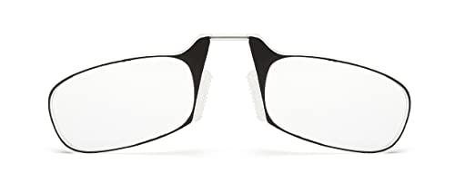 YOURSPEX YOURSPEX Nose Clip Reading Eyeglasses | Black Pod Case | Clear Frame (2.00 Lens Power, Black)