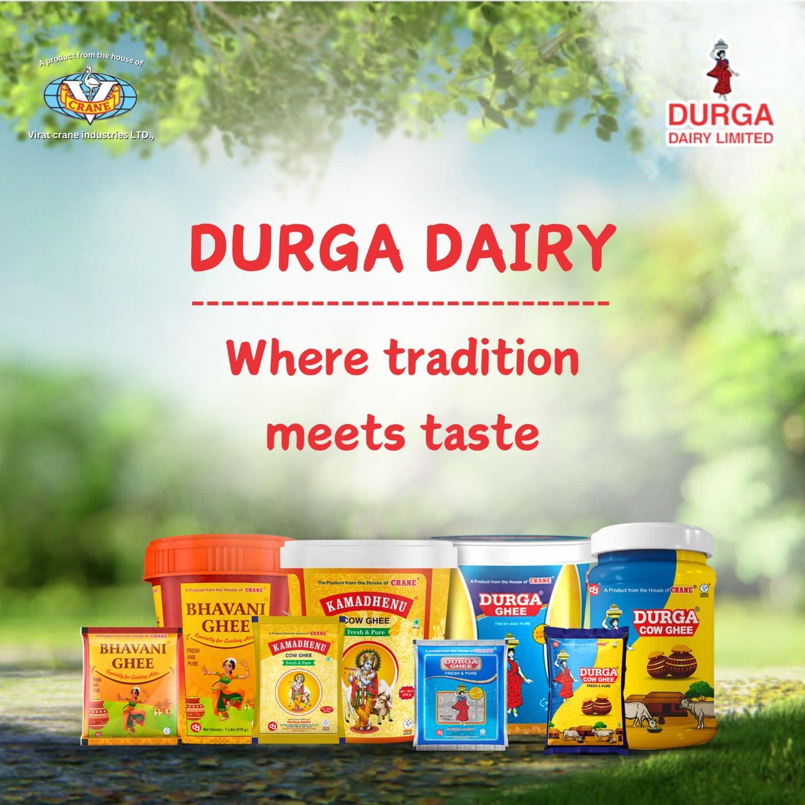 DURGA GHEE Durga Ghee - Buffalo Ghee 1L Pouch | Rich in Nutrients | Healthy & Natural Ghee | ISO & Fssai certified | Premium Ghee | Fresh And Pure Ghee | Pack of 1