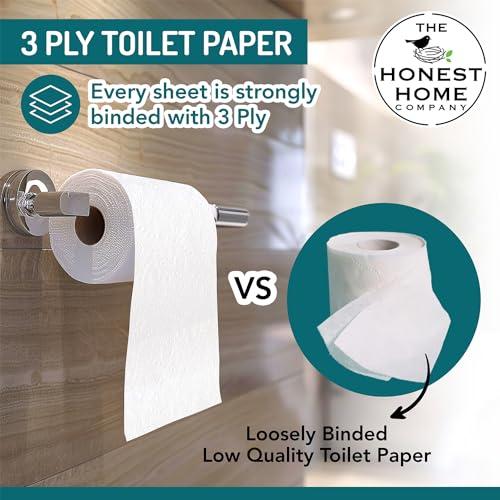 THE HONEST HOME COMPANY The Honest Home Co. | 2 Ply Toilet Paper Roll | 2400 Pulls | 100% Virgin Pulp & Super Soft | Clog - Free | Pack of 8 (300 Pulls/Roll)