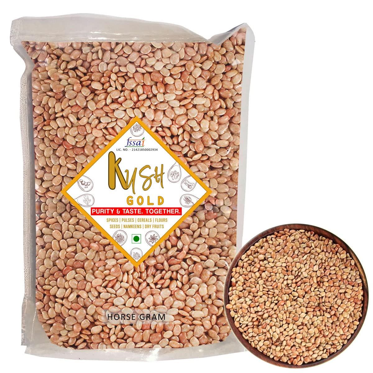 Kush Gold Kush Gold White Horse Gram Seeds/Kulthi Dal/Kollu/Kulith/Ulavalu (500g Pack)