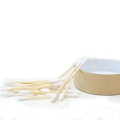ZQBIEE ZQBIEE® 100 Sticks/Box Bamboo Cotton Swabs/Earbuds 100% Eco-Friendly & Natural Double Tipped Ear Cotton Sticks Ear Cleaning Picks Buds (Pack of 2)