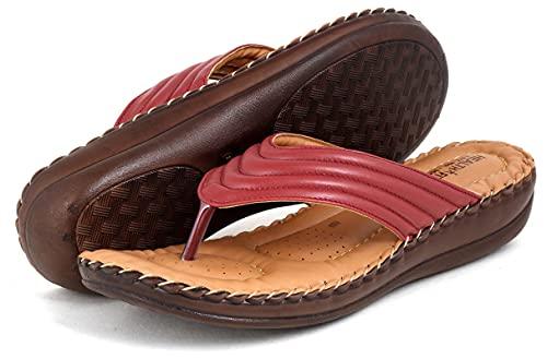 HEALTH FIT HEALTH FIT Ortho Slippers-Dr Sandals for Women Suitable for Knee Pain, Diabetic & Orthopedic Footwear for Women HF355Cherry