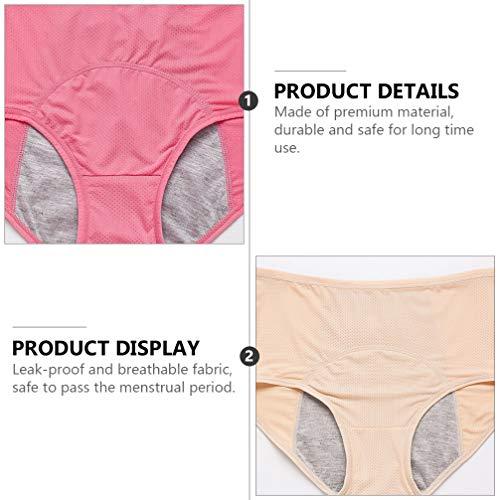 Artibetter ARTIBETTER 3 Pcs Menstrual Briefs Menstrual Period Pants Leak- proof Physiological Pants Thickened Comfortable Menstrual Underwear Menstruation Breathable Underpants for Women Girls, 3XL