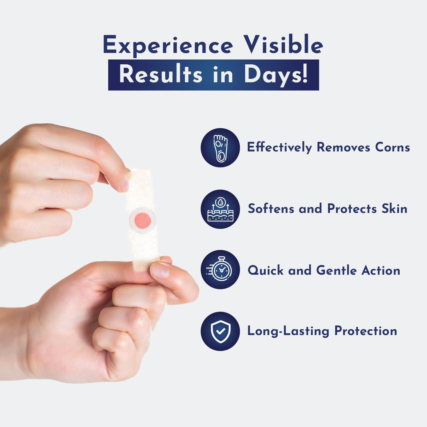 Wipness 100% Natural Foot Corn Removal Plaster for Foot - Pack of 1 = 20 Corn Caps Strips