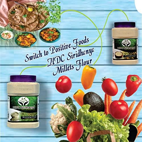 HDC Siridhanya Siridhanya Unpolised and organic millets Flour Combo Pack of 5, [Kodo, Foxtail, Browntop Barnyard, and Little Millet], Natural Farm Produce, High Fiber Millets Flour (750gm Each packed in jar)