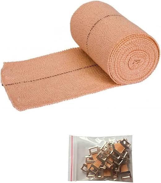PADdot PADdot \"India Crepe\" Cotton Elastic Bandage Garam Patti Pain Relief for Knee, Leg, Wrist, Ankle, Elbow, Hand, Foot, Finger Pain Support Available in 10CM(6-CREPE-BANDAGE) Set of 2