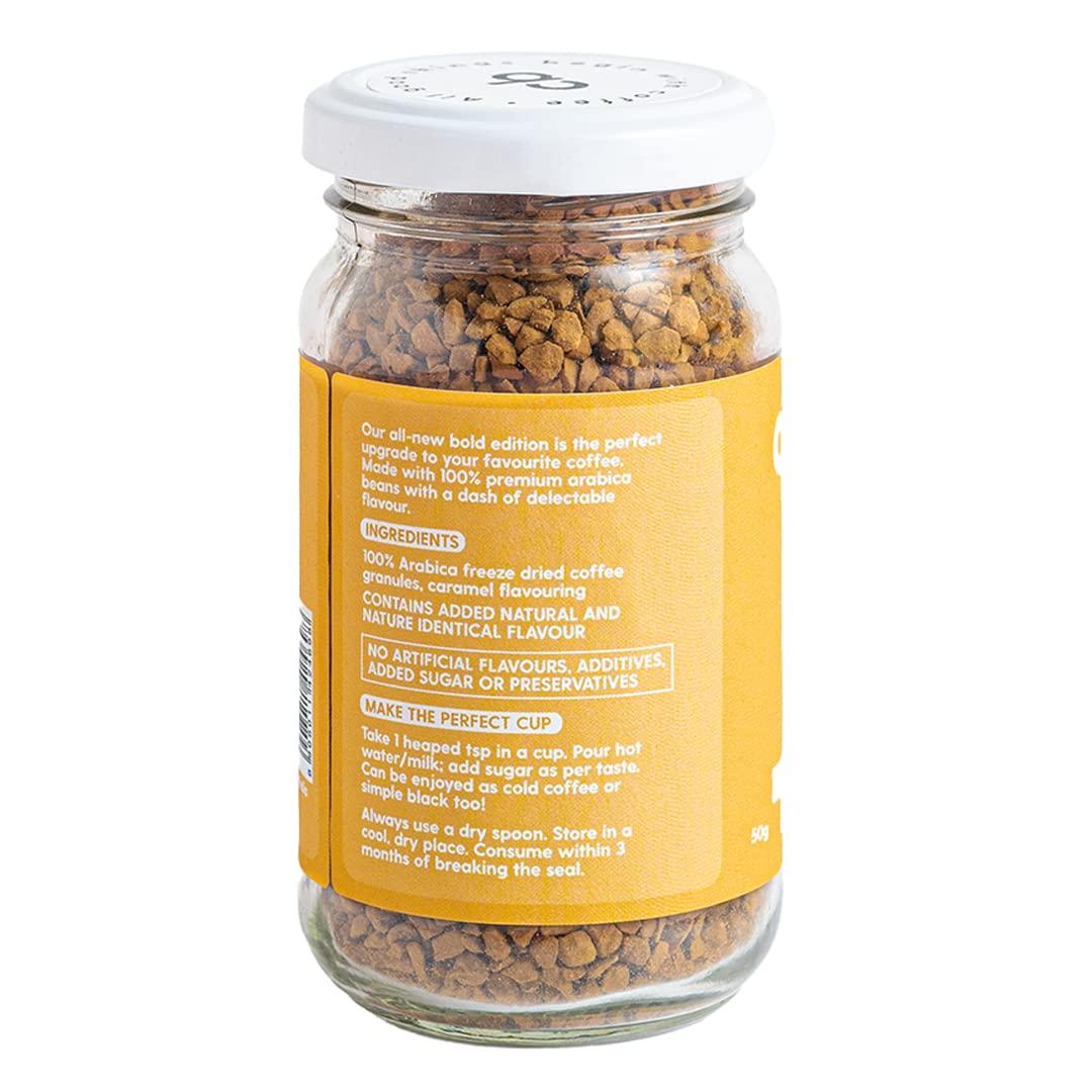 Country Bean Country Bean Caramel Instant Coffee Powder 50 G | 100% Arabica, Freeze-dried, Flavoured coffee | No Added Sugar | Makes 25 Cups
