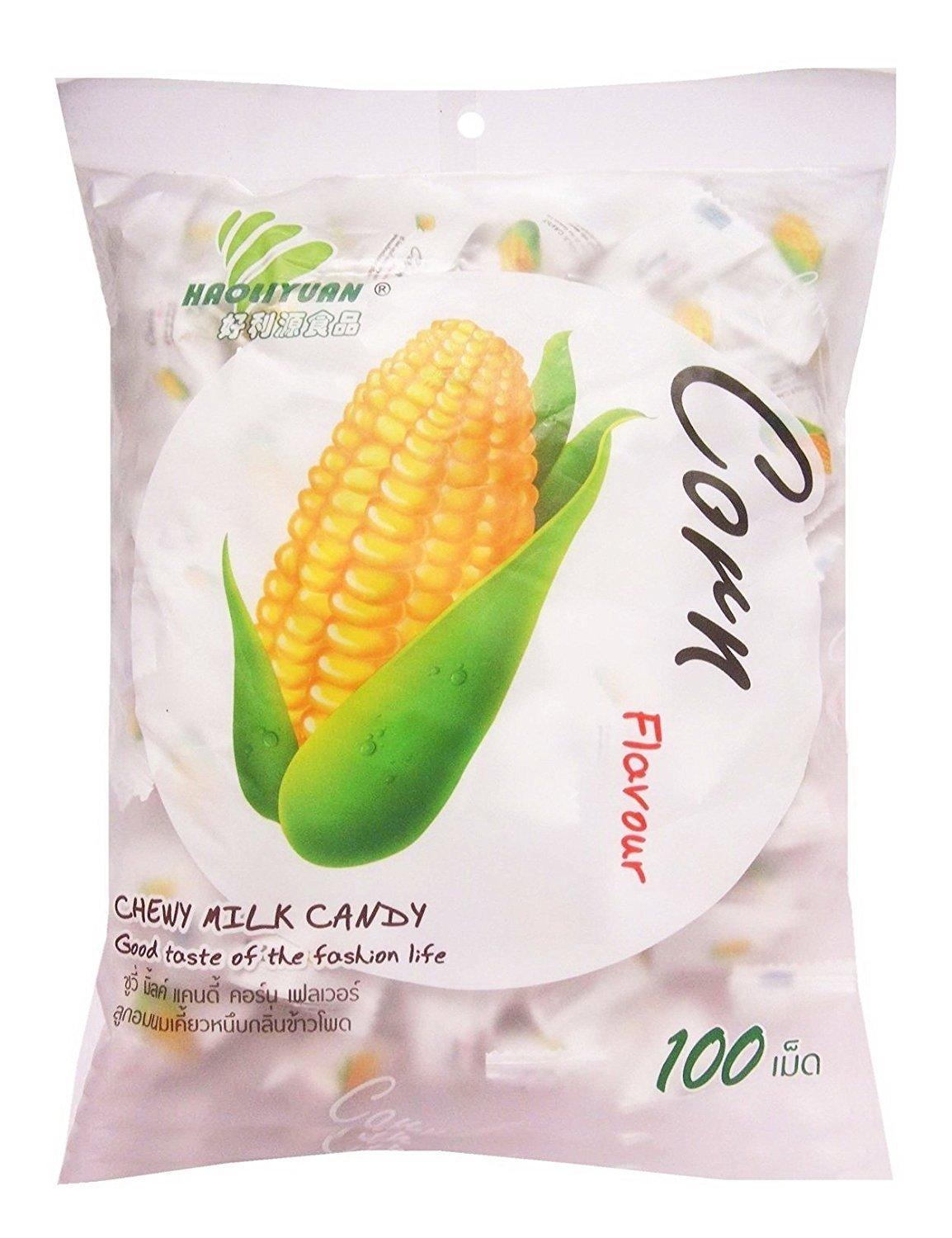 Haoliyuan Haoliyuan Corn Toffee Gummy Milk Fruit Candy 360G (100 Pieces)