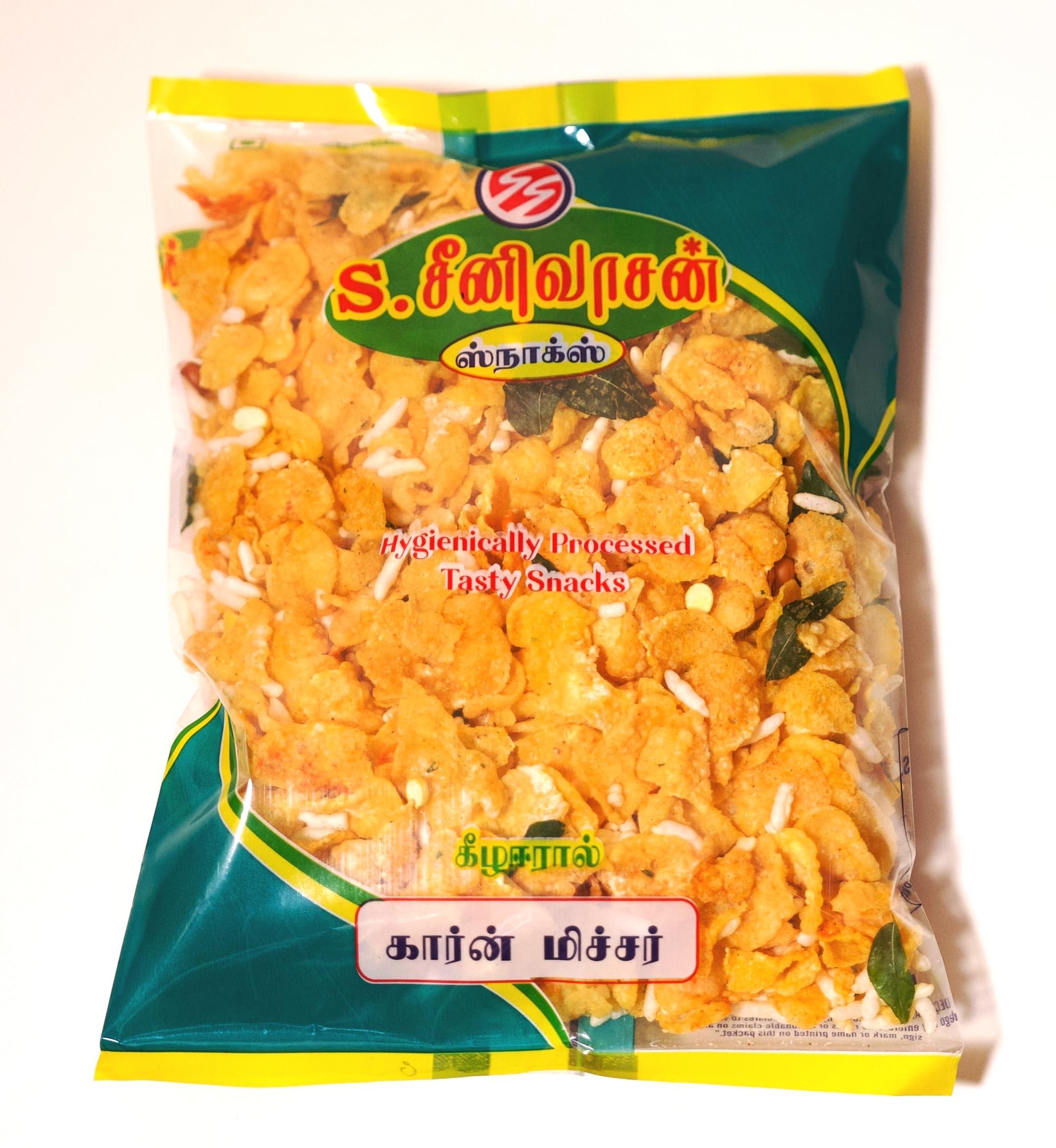 S. SEENIVASAN MITTAI KADAI S SEENIVASAN Corn Mixture 250g | Sweet Sevu 250g | Kovilpatti Kadalai Mittai 250g - Pack of 3 (750g)