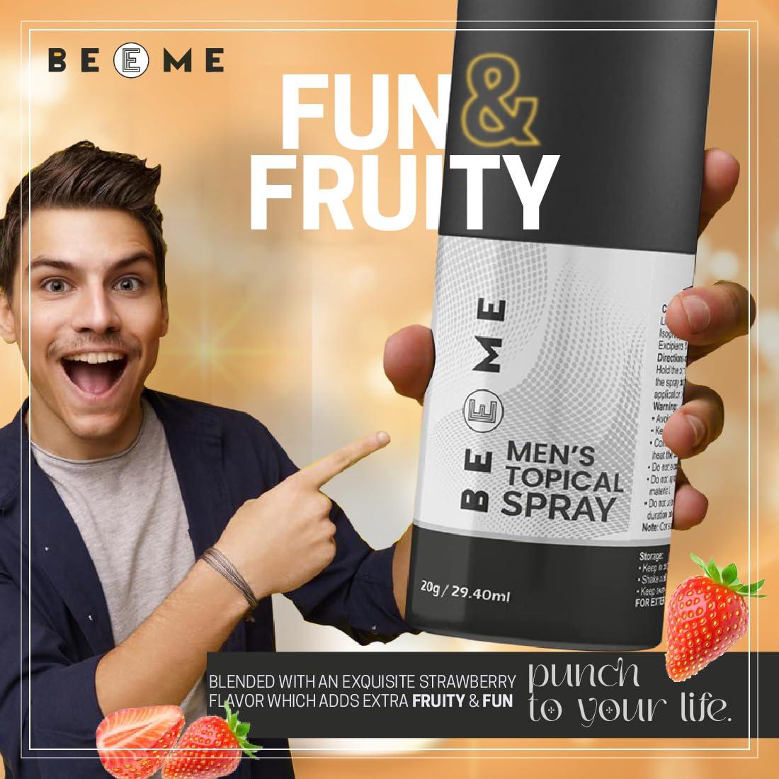 BEEME BEEME Topical Non-Transferable Spray for Men - Strawberry Flavour (Pack of 1)