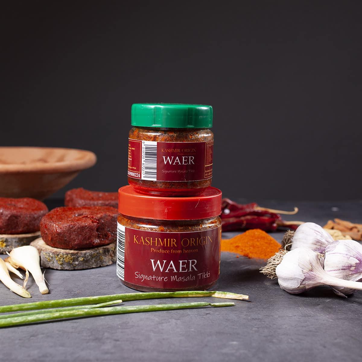 KASHMIR ORIGIN KASHMIR ORIGIN Traditional Kashmiri Masala Tikki | Waer Masala Ready to Use Tadka Masala| Mixed with Kashmiri Shallots & Kashmiri garlic (350 Gram)