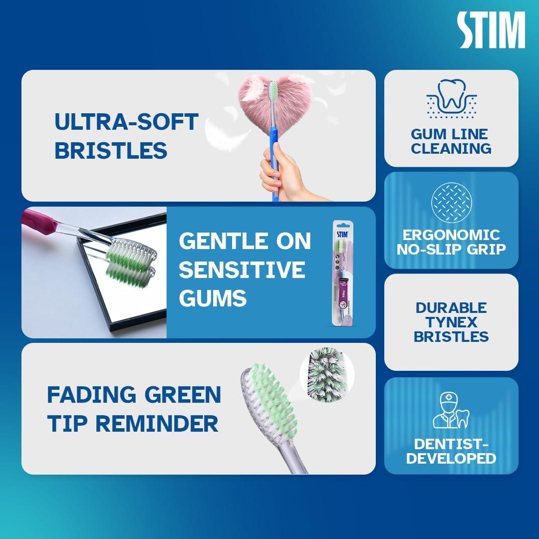 STIM STIM Silky Toothbrush | Super Soft Toothbrush | Pack of 12
