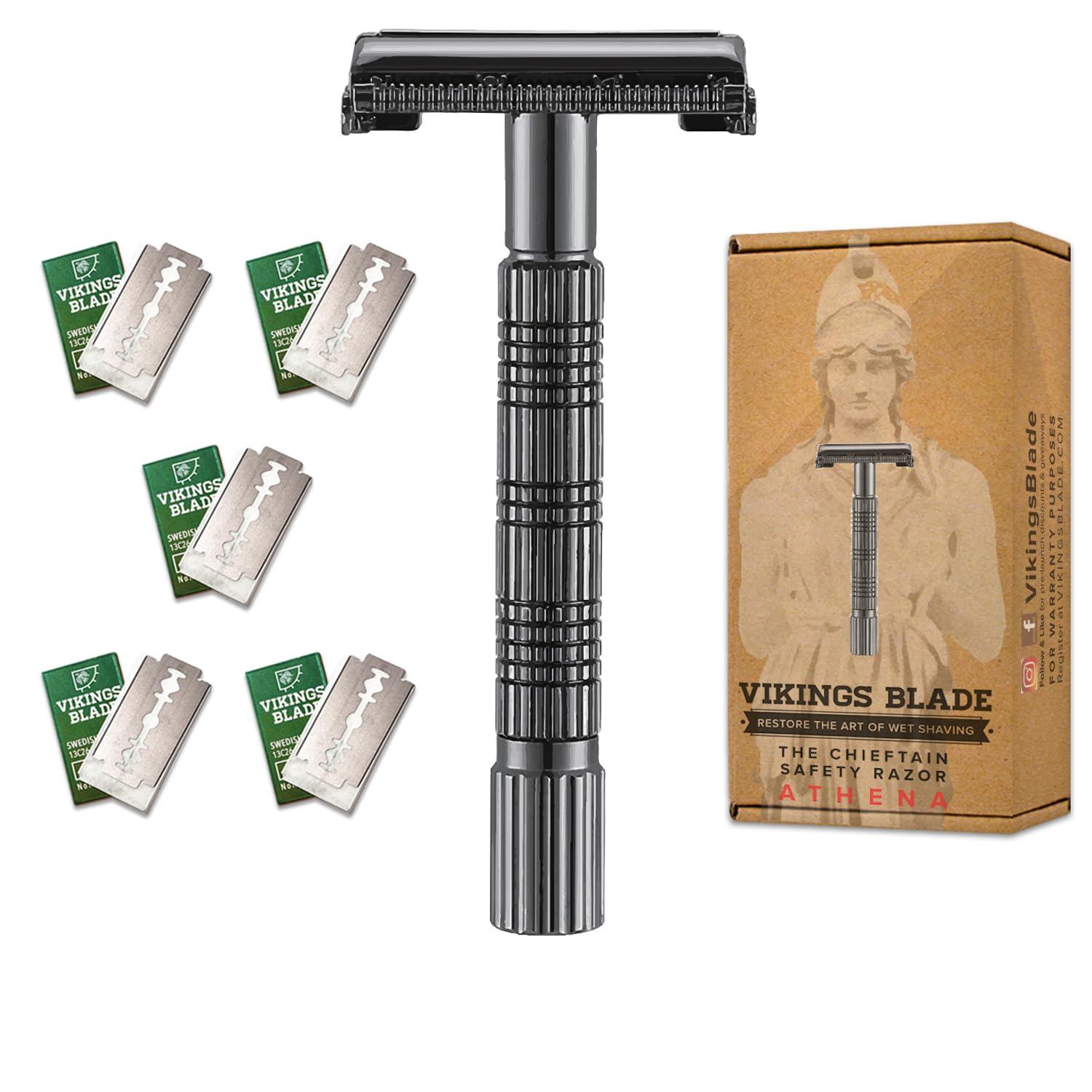Vikings Blade VIKINGS BLADE The Chieftain JR Double Edge Safety Razor, Meteorite Gray (Slim & Mild)