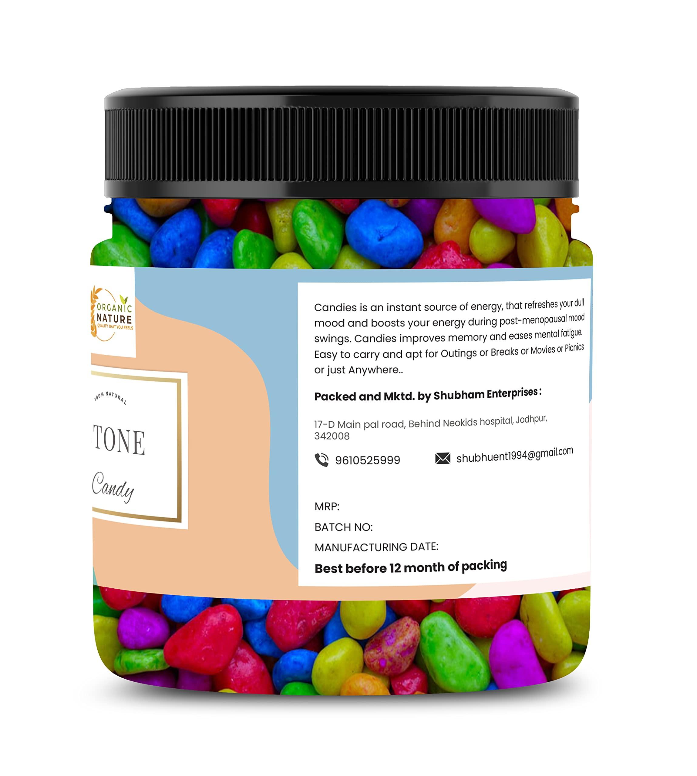 ORGANIC NATURE Organic Nature A Grade Rock Candy - Stone Candy - Milk Stone Chocolate - Rock Shape Chocolate Stone Candy 250 Gram(Jar Pack)