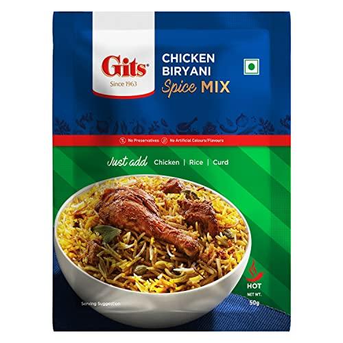Gits Gits Ready to Cook Spice Mix Chicken Biryani 300g,(Pack of 6 X 50g Each)