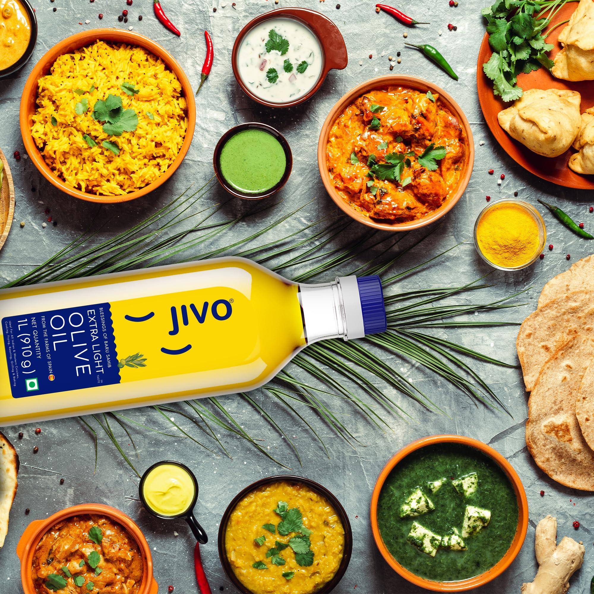JIVO Jivo Extra Light Daily Cooking Olive Oil 3 Litre | Pack of 3 ( 1 Litre each) Recommendable Quality Healthy Cooking Oil | Good for Indian Cooking and Frying |