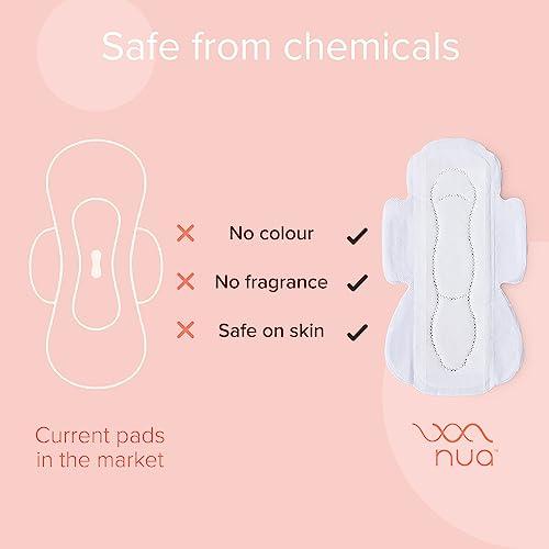 Nua Nua Cramp Comfort || 3 Heat Patches for Period Pain and Cramps & Nua Ultra-Safe Sanitary Pads For Women | 12 Ultra Thin Pads | 3 sizes in 1: Heavy Flow-XL+, Medium-XL & Light-L