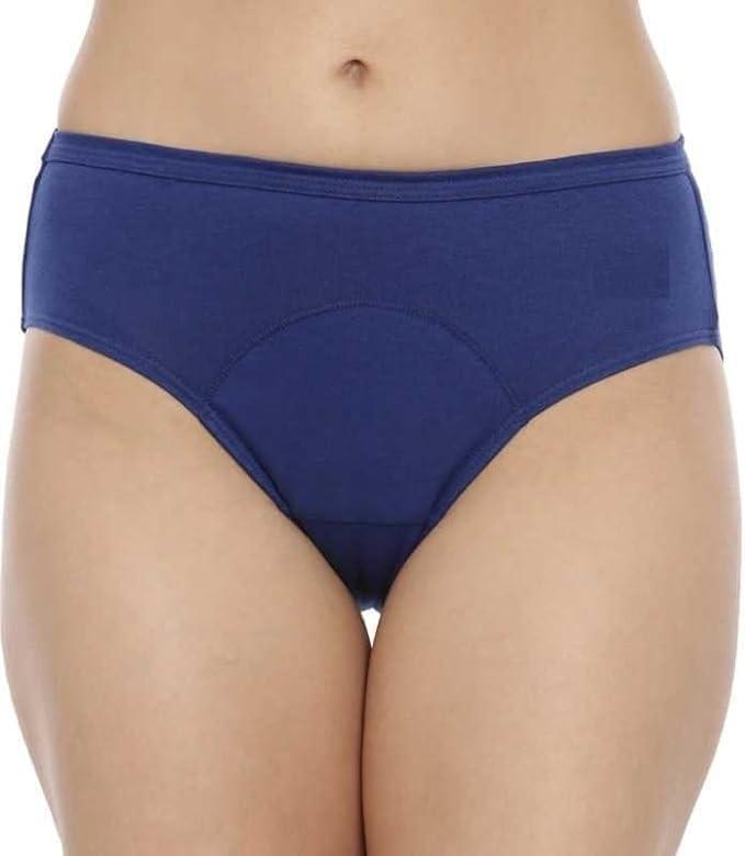 Wemyc Period Panties for Women Leak Proof, with Inbuild Pad, Reusable, Odor & Stain Free for Medium Flow I Colour Royal Blue (XL)