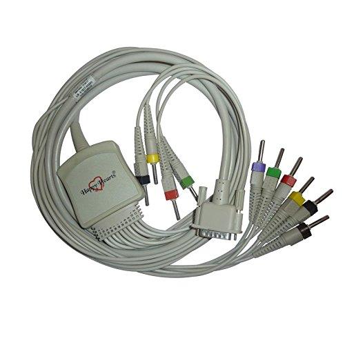 Happy Hearts 10 Lead ECG Cable Compatible with HP 4mm 15 pin Banana type.