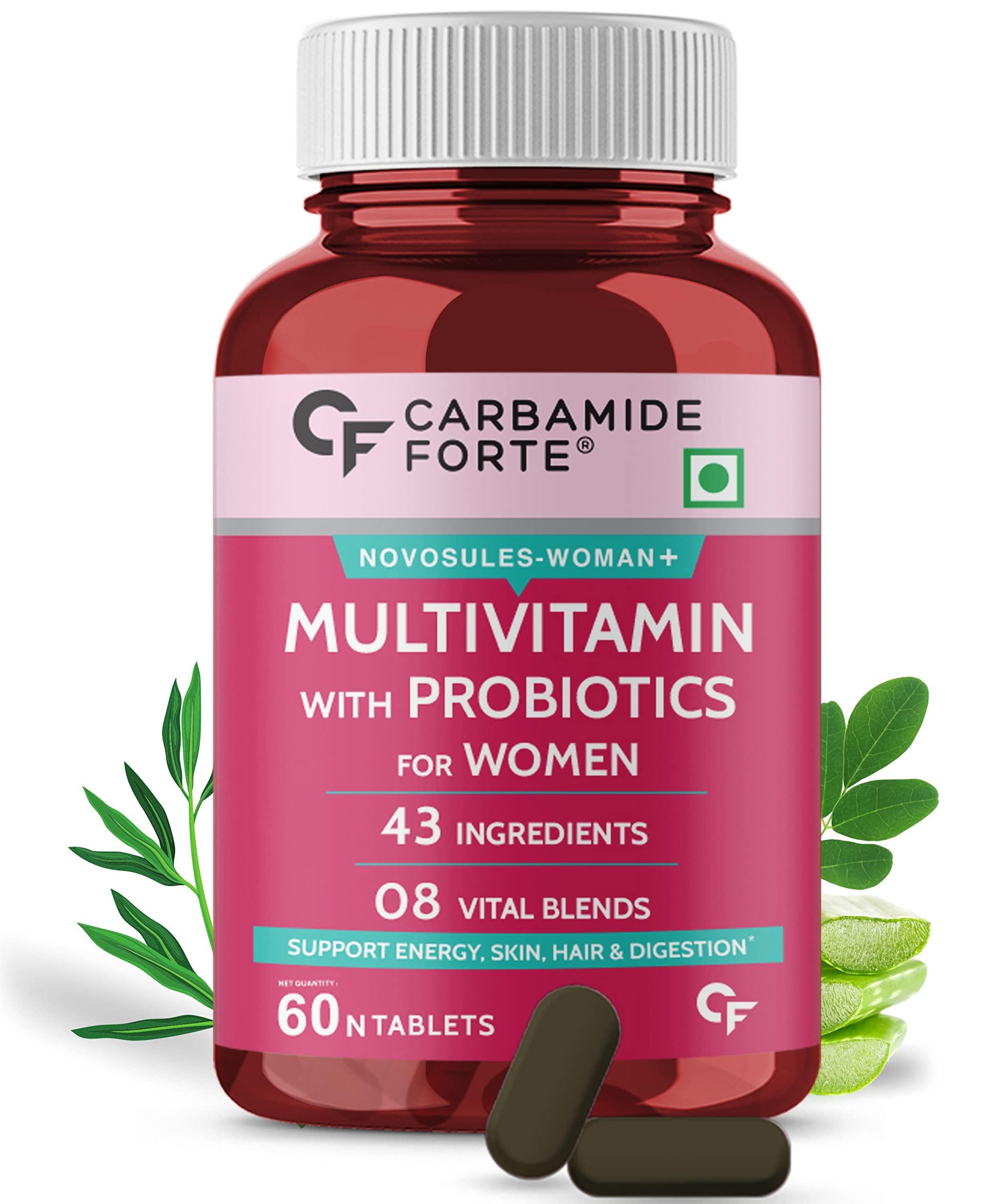 Carbamide Forte Carbamide Forte Multivitamin Tablets for Women | Multi Vitamin Womens Wellness | Complete Multivitamin for Women with 43 Ingredients | Women Multivitamin Tablets for Energy & Health - 60 Veg Tablets